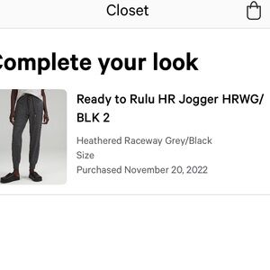 Lulu lemon size 2 Heathered Grey Joggers